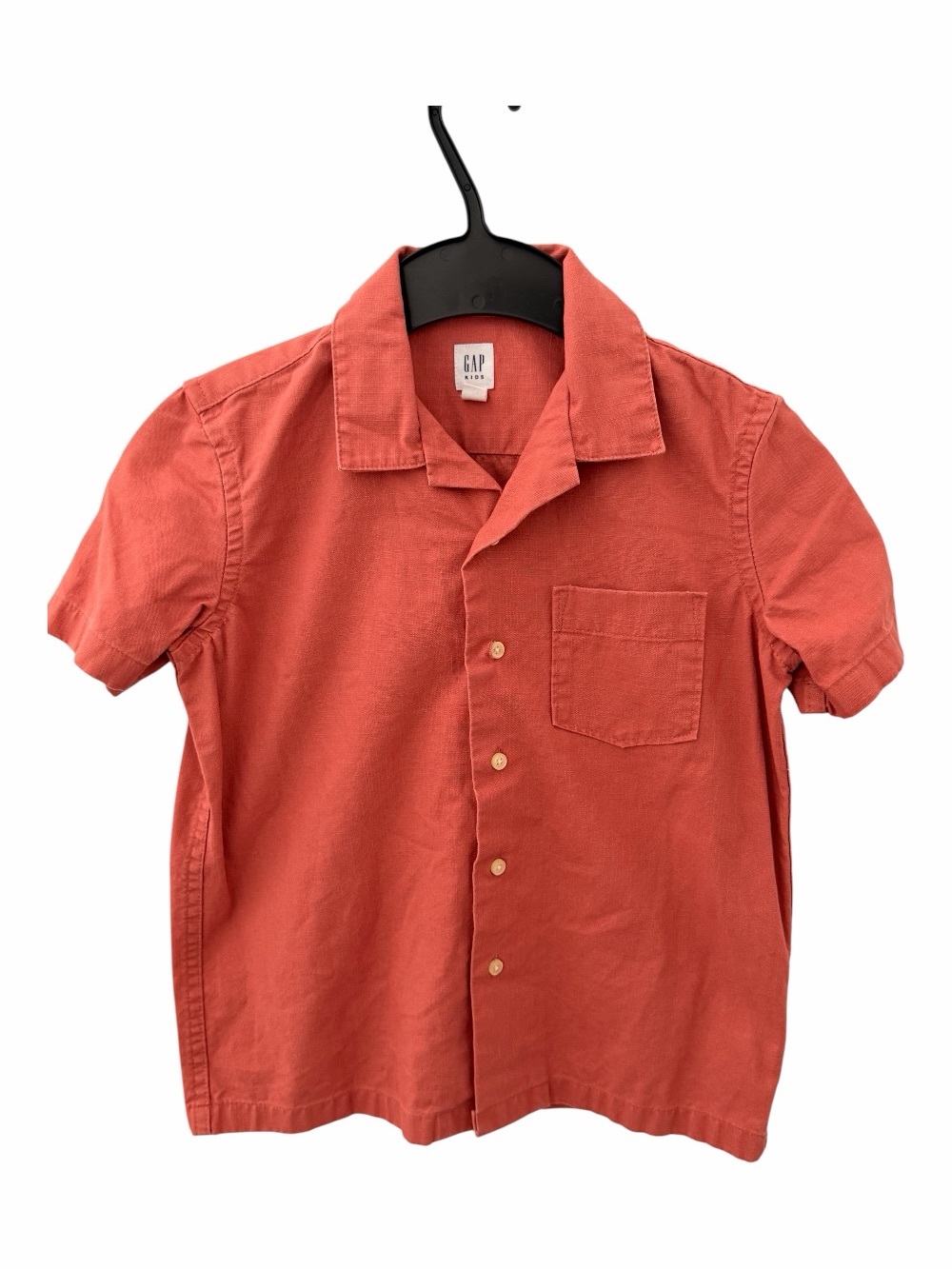 GAP Coral Short-Sleeve Button-Down Shirt sz 6/7